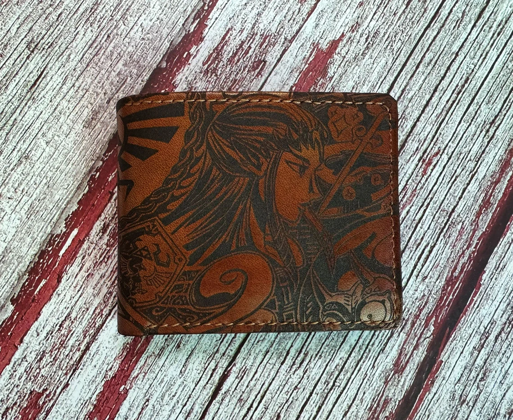 Handcrafted Fantasy Kingdom Engraved Leather Bi-Fold Wallet